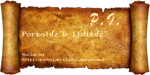 Porkoláb Ildikó névjegykártya