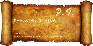 Porkoláb Ildikó névjegykártya